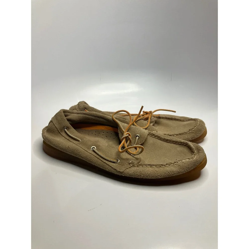 Sperry Boat Shoes Men 12 Tan Good Suede Moccasin Non-Marking Sole 10509844